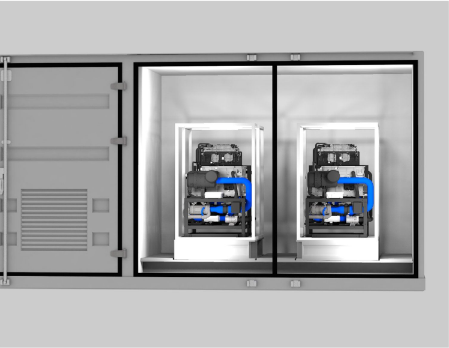 500m3/H مولد هيدروجين 1MW الحاوية المتحلل المائي لمحطة توليد الطاقة بخلايا الوقود